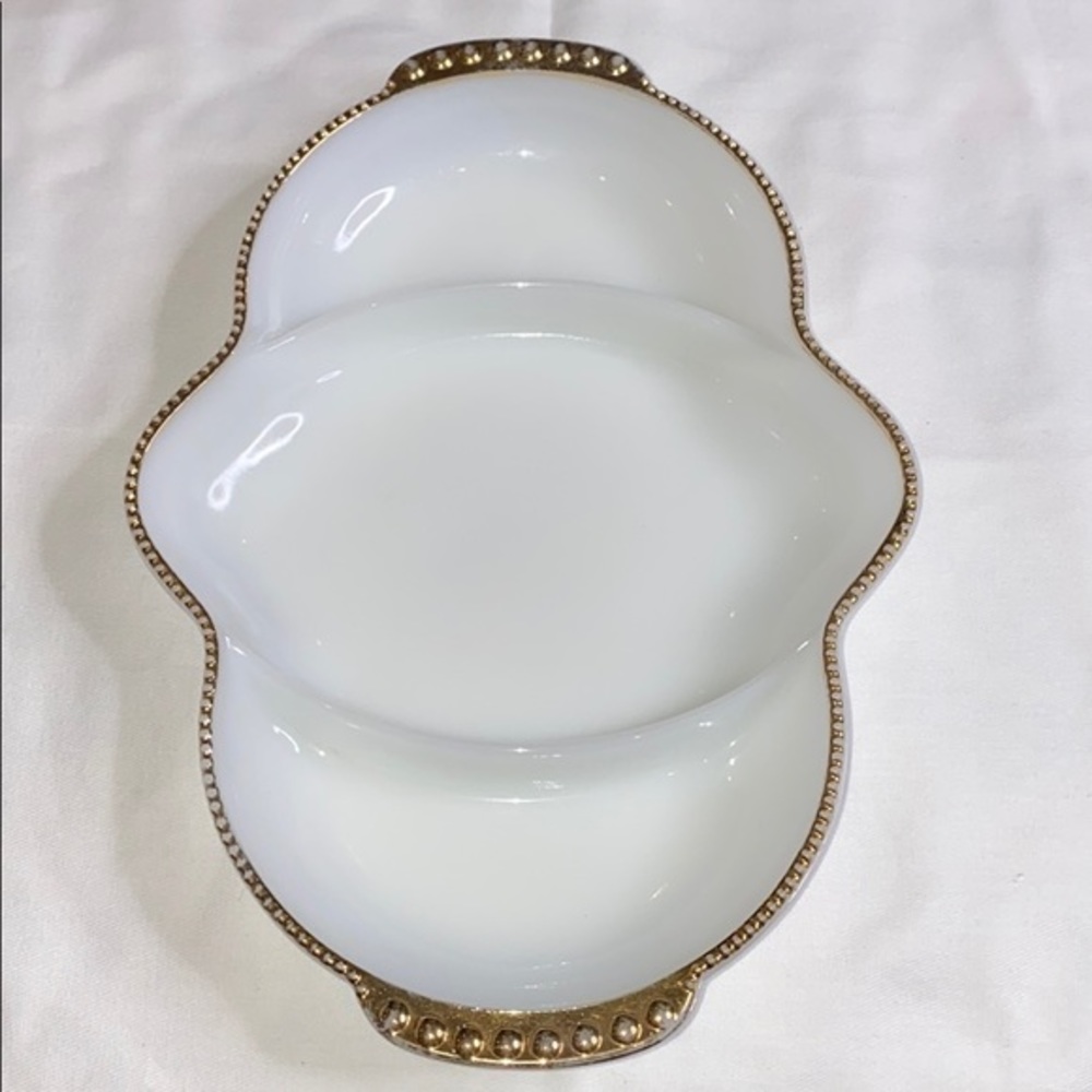 Fire King Anchor Hocking Milk Glass‎ Relish Tray - Picture 3 of 5